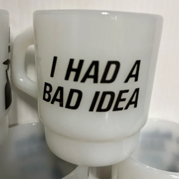 Set of 5 vintage Anchor Hocking Fire King advertising mugs - Picture 5 of 10